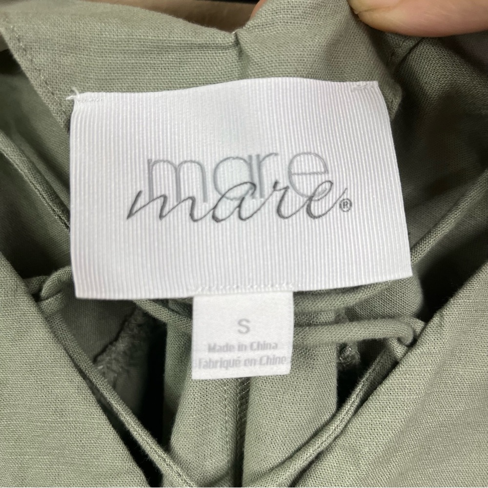 Anthro Oversized Mare Mare Puff Sleeve Tie Front Midi Dress NWOT - Picture 11 of 11